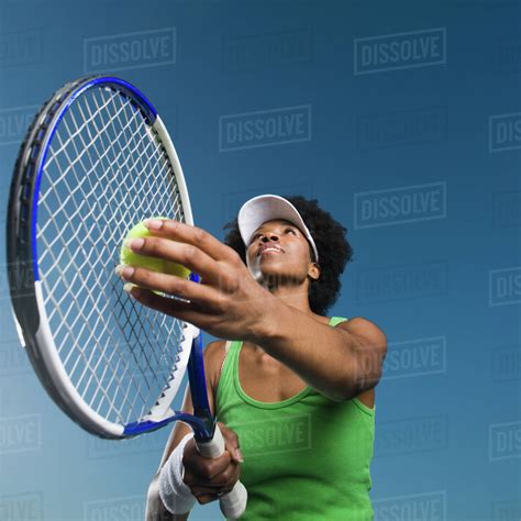 African Woman Playing Tennis Stock Photo Dissolve