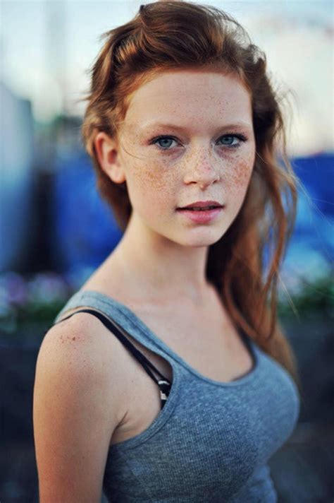 Freckled Redhead With Beautiful Blue Eyes Aestheticwomen