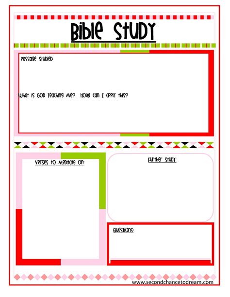 Bible Study And Prayer Request Printables Second