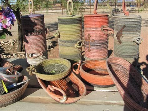 Love These Rope Baskets Made By Bob Shedeed Lariat Rope Crafts Rope