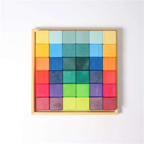 Grimm Rainbow Square Mosaic Puzzle 36 Cubes Dragonfly Toys