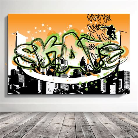 Custom Graffiti Street Skate Name Art Canvas Custom Graffiti Etsy In