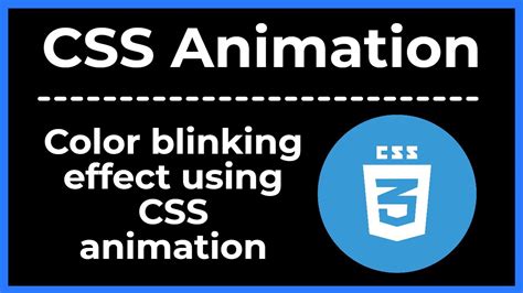 Color Blinking Effect Using Css Animation Learn Css Animation Youtube