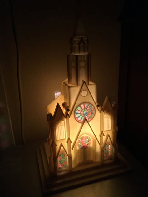 1950s Plastic Light Up Church Wind Up Music Box Silent Etsy
