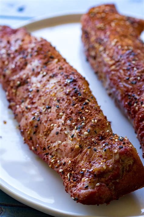 Typically, pork tenderloin weighs between ¾ and 1 ½ pounds. Traeger Togarashi Pork Tenderloin | RecipeLion.com