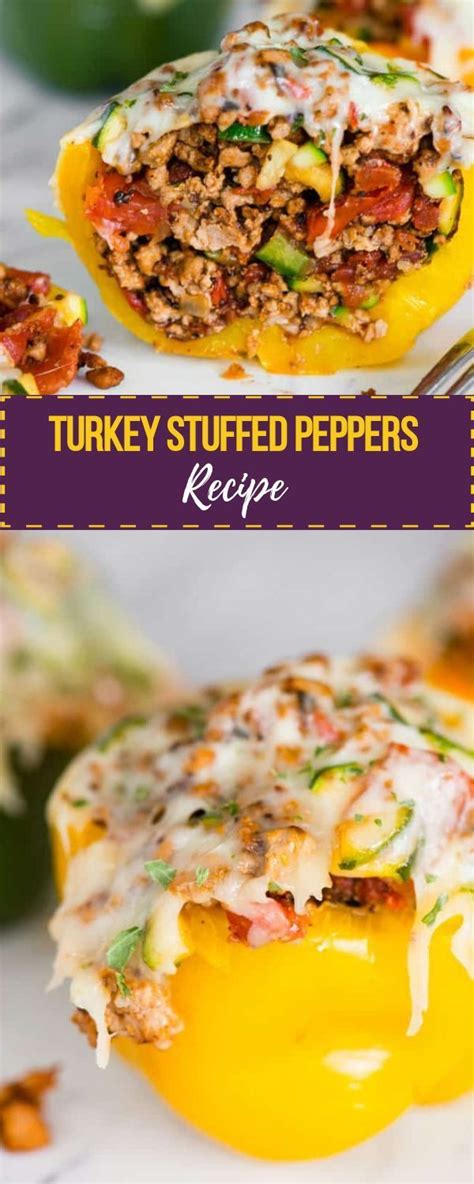 Turkey Stuffed Peppers Combine Ground Turkey Tons Of Vegetables And