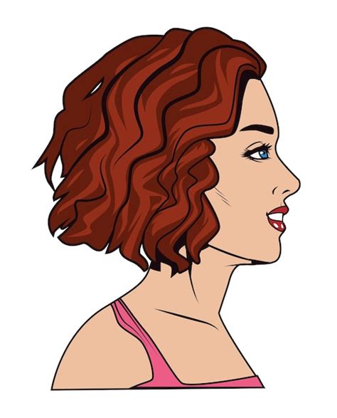 Premium Vector Brown Hair Woman Popart