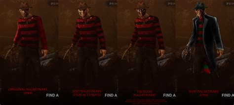 The Many Faces Of Frederick Krueger Cosmetic Set 1 Rdeadbydaylight