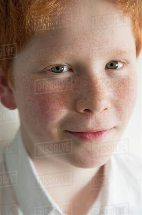 Boy With Red Hair And Freckles Portrait Stock Photo Dissolve