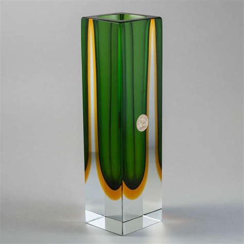 A Rectangular Murano Sommerso Glass Vase At Stdibs