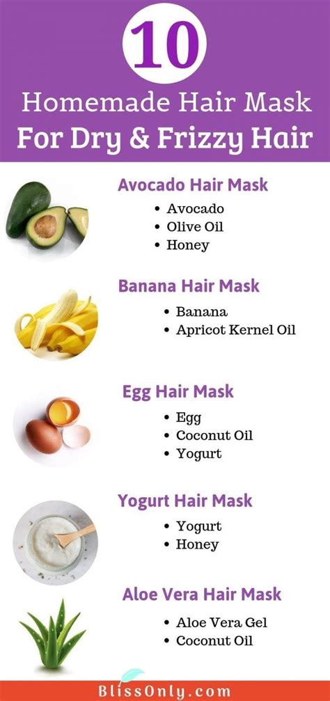 10 homemade hair mask for frizzy hair blissonly homemade hair products treating dry hair