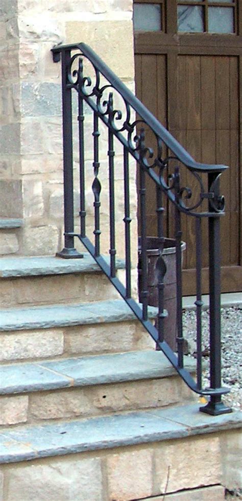 Wrought iron railing on natural stone steps more. Wrought Iron-Exterior Railings - Mather & Sullivan ...