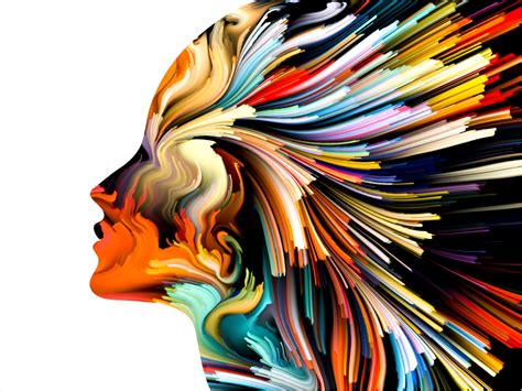 Women Profile White Background Abstract Artwork Colorful
