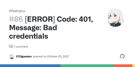 Error Code 401 Message Bad Credentials · Issue 86 · Xpoetpicx