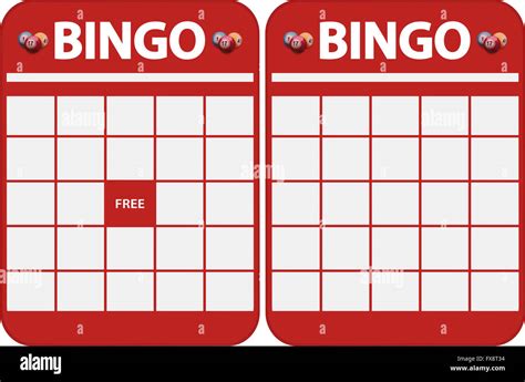 Two Different Kind Of Red Blank Bingo Cards For Cut Out Stock Photo Alamy