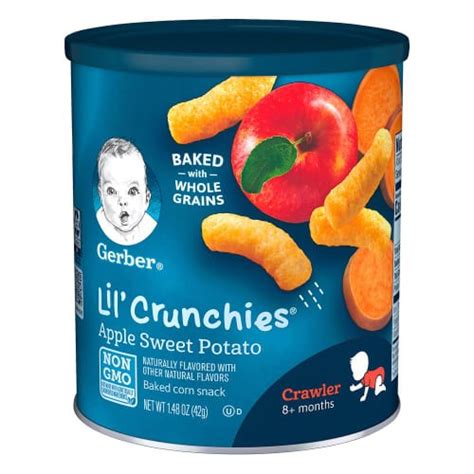Lil Crunchies Baked Whole Grain Corn Snack Apple Sweet Potato Gerber 1
