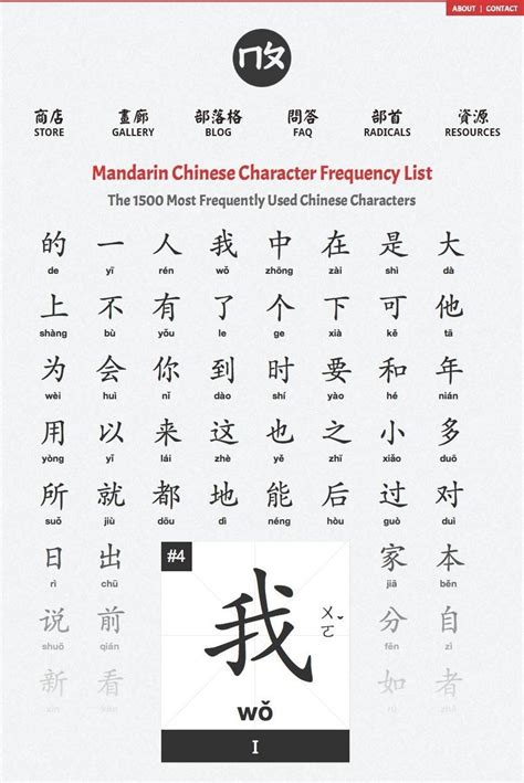 The syllable structure) of the chinese language. anotherlanguageblog: "1500 most frequent Chinese Characters. Link below. http://mandarinpost ...