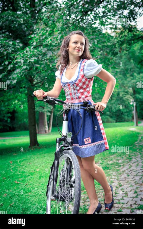Portrait Of Young Bavarian Girl In The Traditional Bavarian Costume