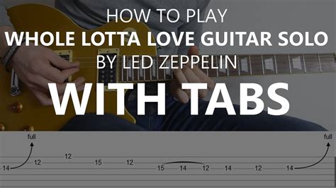Whole Lotta Love Guitar Solo Cover Led Zeppelin Guitar Lesson With Tabs Youtube