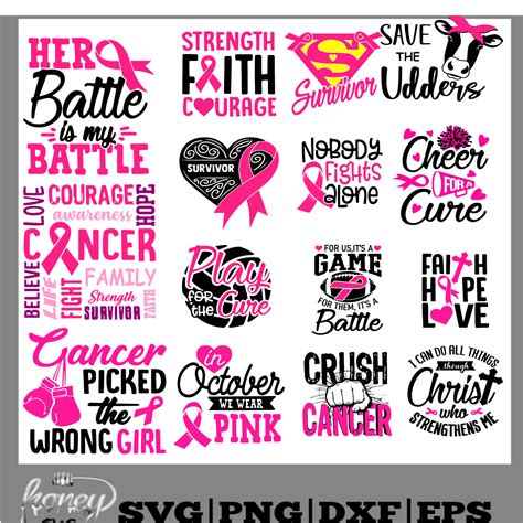Cancer Awareness Svg Bundle Breast Cancer Svg Cut Files Etsy