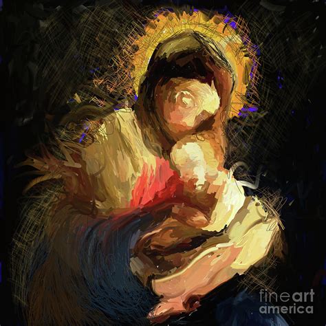 Mother Mary With Jesus Christ Abstract Painting Painting By Kartick Dutta Fine Art America