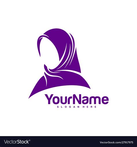 Muslimah Hijab Logo Design Hijab Logo Template Vector Image