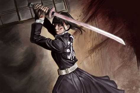 Ruririn.Drawing - Tsuyuri Kanao Fighting Against her Destiny