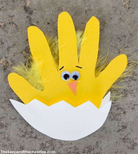 Easter Chick Handprint Card The Keeper Of The Cheerios Fun Easter
