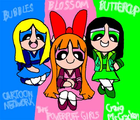 The Powerpuff Girls Blossom Bubbles And Buttercup Outfits And Hairstyles Powerpuff Girls
