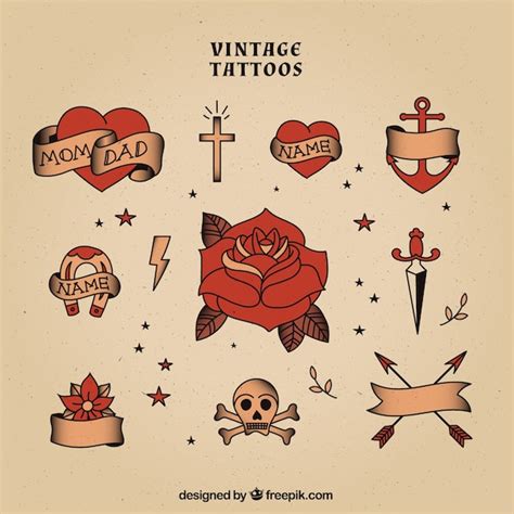 Free Vector Vintage Tattoos Collection