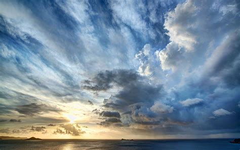 Stormy Clouds Above The Ocean At Sunset Wallpaper Beach Wallpapers
