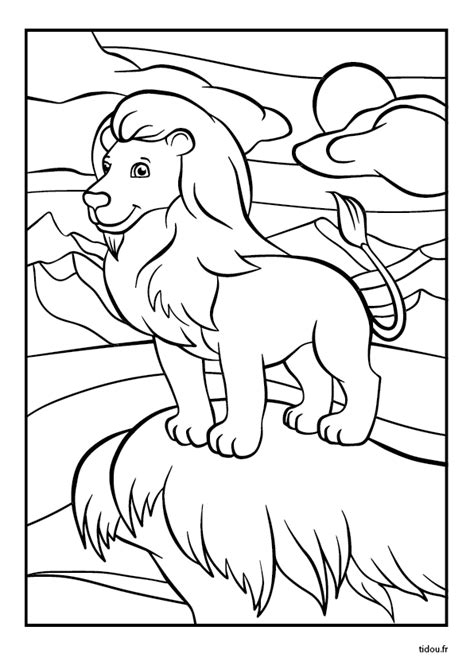 Coloriage lion - tidou.fr