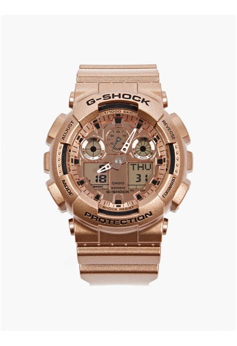 Rose gold ion plated case. Casio g-shock Men's Rose Gold Ga-110gd-9aer Watch in Brown ...