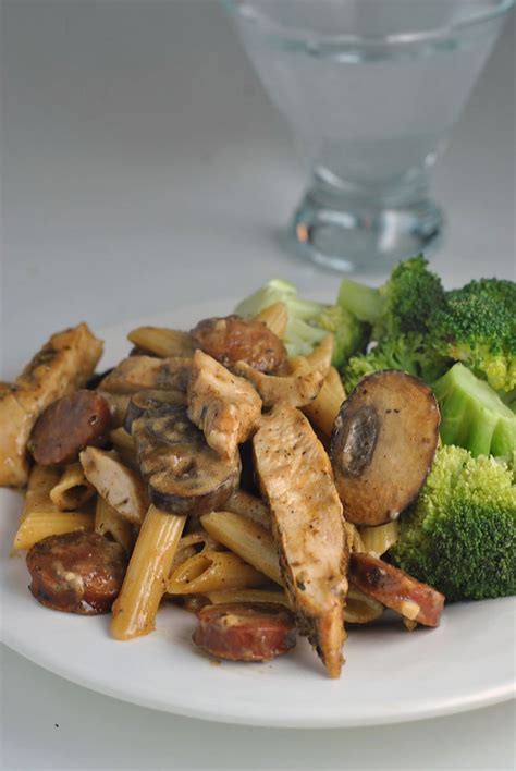 In a large skillet over medium heat, sauté chicken in butter or margarine until chicken is tender, about 5 to 7 minutes. Creamy Cajun Chicken and Sausage Pasta - Prevention RD