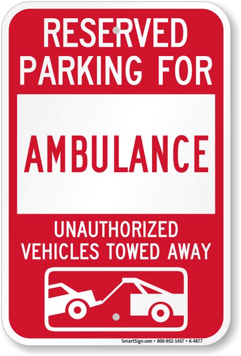 Ambulance Parking Signs Emergency Vehicle Parking Signs
