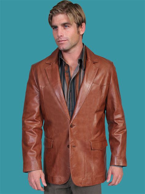 Scully Mens Antique Brown Leather Blazer