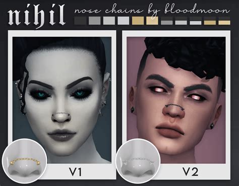 Sims 4 Nihil Nose Chains In 2021 Sims 4 Sims Sims 4 Cc Finds Hot Sex Picture