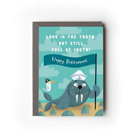 Long In The Tooth Walrus Retirement Card — Hannah Jayne Lewin Illustration