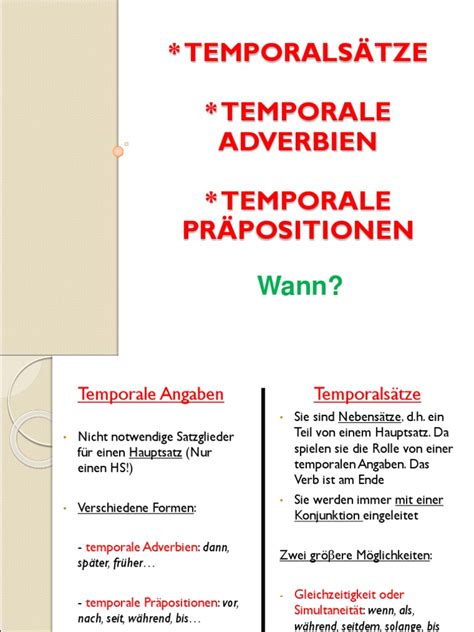 Die lösung erfahren sie, wenn sie auf die ampel klicken und mit der maus dort verweilen. Temporalsätze Und Temporale Ausdrücke | Linguistic ...