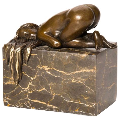 Vintage Bronze Nude Woman Statue Erotica Bending Over Marble Base Ebay