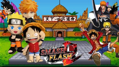 Luffy Naruto And Ichigo Play Super Smash Flash 2 Ft Goku Youtube