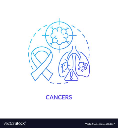 Cancers Blue Gradient Concept Icon Royalty Free Vector Image
