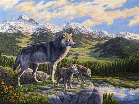 Wolf Painting Passing It On Painting By Crista Forest Pixels
