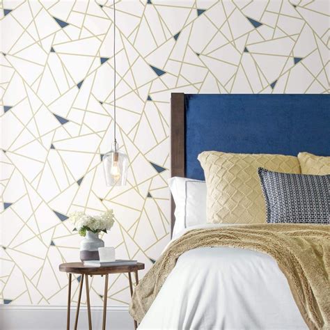 Fracture Geometric Peel And Stick Wallpaper Gold Geometric Wallpaper
