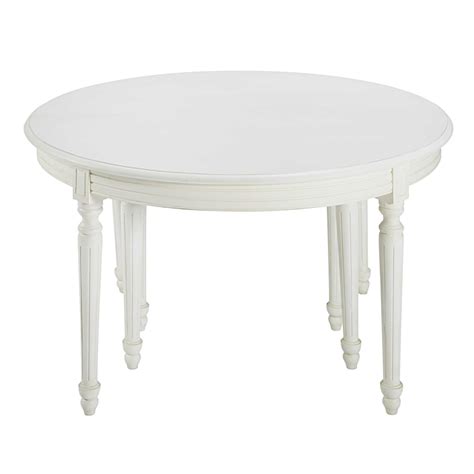 Round White Birch Extendible 4 14 Seater Dining Table W 120280 Cm