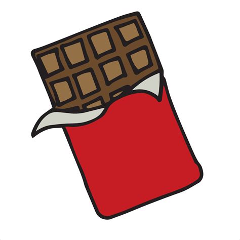 Vector Illustration In Doodle Style Cartoon Chocolate Bar Cute Chocolate Bar Expanded Icon