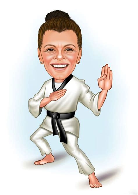 Personalized Karate Cartoon Caricature Portrait Tt For Etsy