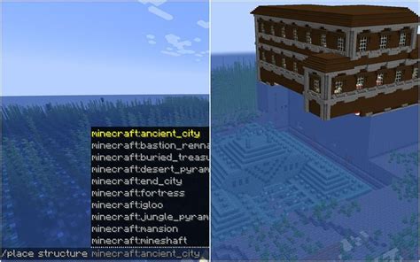 How To Generate In Game Structures Using Place Command In Minecraft 119
