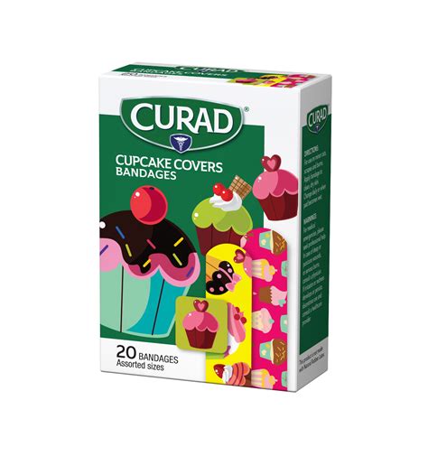 Childrens Bandages Cupcake Covers Assorted Sizes 20 Count Curad