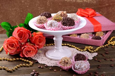 With Love Candy Romance Chocolate Flowers Roses Hd Wallpaper Peakpx